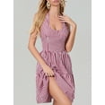 thumbnail image 6 of Michellecmm  Women's Short Halter Dress Striped Sleeveless Tiered Ruffle Dress, 6 of 9