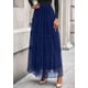 thumbnail image 3 of Falda PRETTYGARDEN de talle alto con volantes azul marino M, 3 of 8