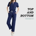 thumbnail image 5 of MLQIDK Scrubs for Women Set Clearance Plus Size Scrub Set Stretchy V Neck Scrub Pants and Tops Medical Scrub Sets Nursing Top with Pockets Navy L, 5 of 5