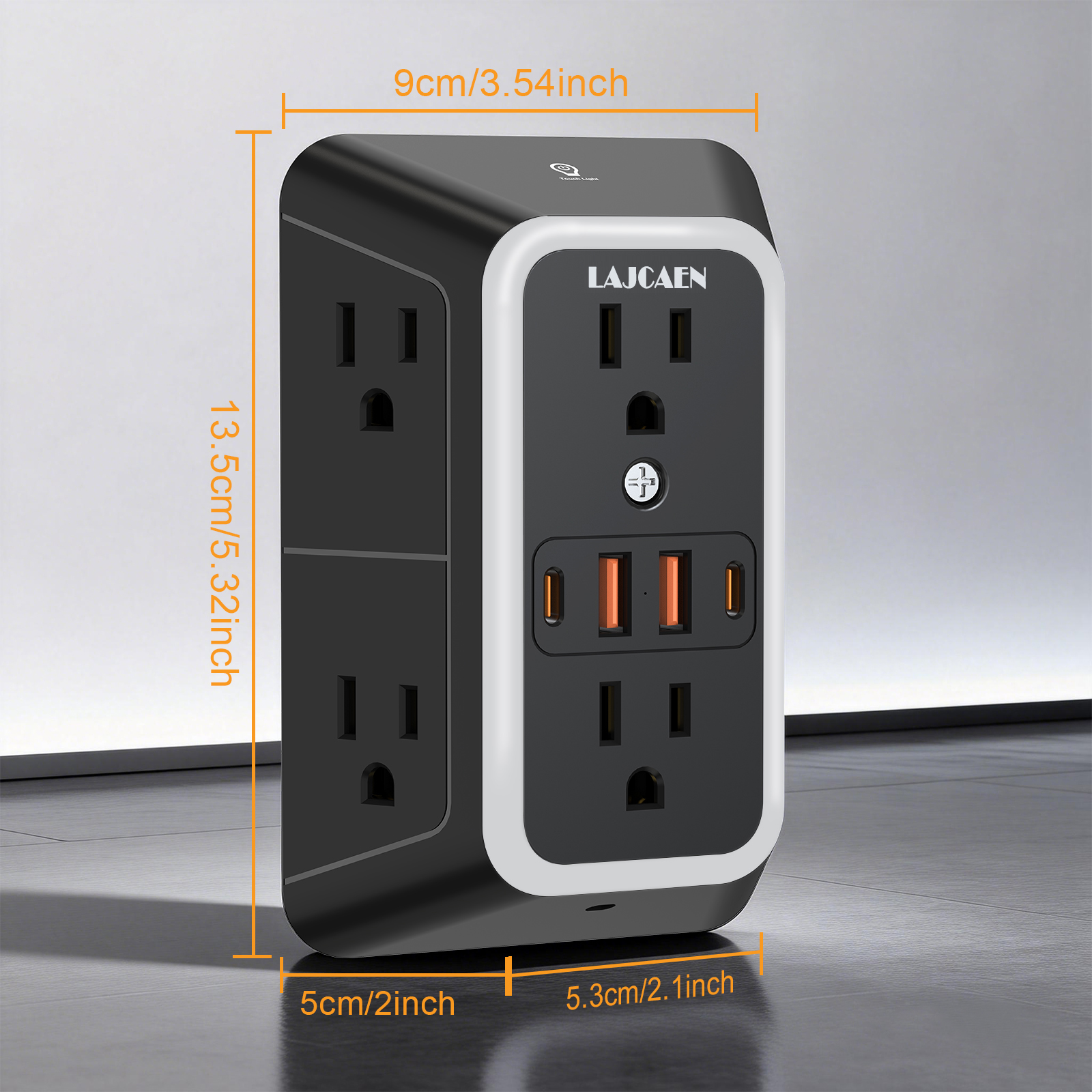 LAJCAEN 6-Outlet Surge Protector Power Strip with USB photo 3