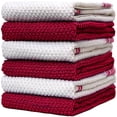thumbnail image 4 of Premium Kitchen Towels (16”x 28”, 6 Pack) – Large Cotton Kitchen Hand Towels –Weft Insert Design– 380 GSM Highly Absorbent Tea Towels Set With Hanging Loop – Burgandy, 4 of 6