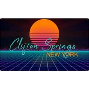 Clifton Springs New York 2 X 1.25-Inch Vinyl Decal Stiker Retro Neon Design