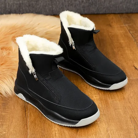 

Men‘s Warm Fleece Snow Boots Wear-resistant Shoes Waterproof Ankle Boots Winter