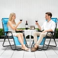 thumbnail image 4 of Zero Gravity Chair Set of 2 with Cup Holder & Removable Pillows, Adjustable Reclining Outdoor Patio Folding Chairs, Portable Lounge Chair for Poolside, Lawn, Beach, Camping, 4 of 8