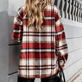 thumbnail image 4 of Frostluinai Womens Flannel Shacket Jacket Casual Plaid Button Down Long Sleeve Shirt Cardigan Vintage Casual Fall Jacket Coat with Pocket, 4 of 9