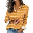 thumbnail image 2 of Uootdi Blouses for Women Dressy Casual Long Sleeve Collared Colorblock Print Button Front Relaxed Fit Office Casual Outfits Gift, 2 of 5