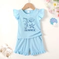 thumbnail image 5 of Younger Tree Toddler Girl Shorts Set Baby Summer Fly Sleeve T-shirts Shorts 2 Piece Clothes Outfits for 12-18 Months, 5 of 9