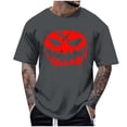 thumbnail image 1 of Blusas y camisas de manga corta y cuello redondo para hombre. Blusas/camisetas de manga corta con cuello redondo y estampado de Halloween para hombre. Blusa para hombre., 1 of 4