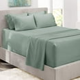 thumbnail image 5 of Nestl Extra Deep Pocket King Sheets - 6 Piece Soft Microfiber Bed Sheets Set Fits 18"-24" Mattresses, Sage Green, 5 of 5