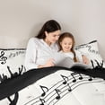 thumbnail image 5 of Homewish Music Lover Bedding Comforter Set,Black Splatter Ink Twin Comforter Sets,Musical Notes Bedding Set For Girl Boys,Microfiber Bedroom Decor Reversible,2pcs, 5 of 8