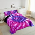 thumbnail image 3 of Manfei Tie Dye 3-Piece Full Size Comforter Sets,Trippy Watercolor Bedding Comforter Set,Abstract Gradient Lightweight Bedding Sets,Super Cozy Swirl Room Decor,Reversible, 3 of 8