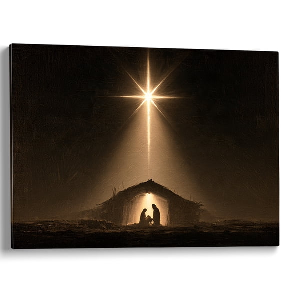 Wallume Store Christian Nativity Scene Canvas Wall Art Living Room Decor 12x8 inch