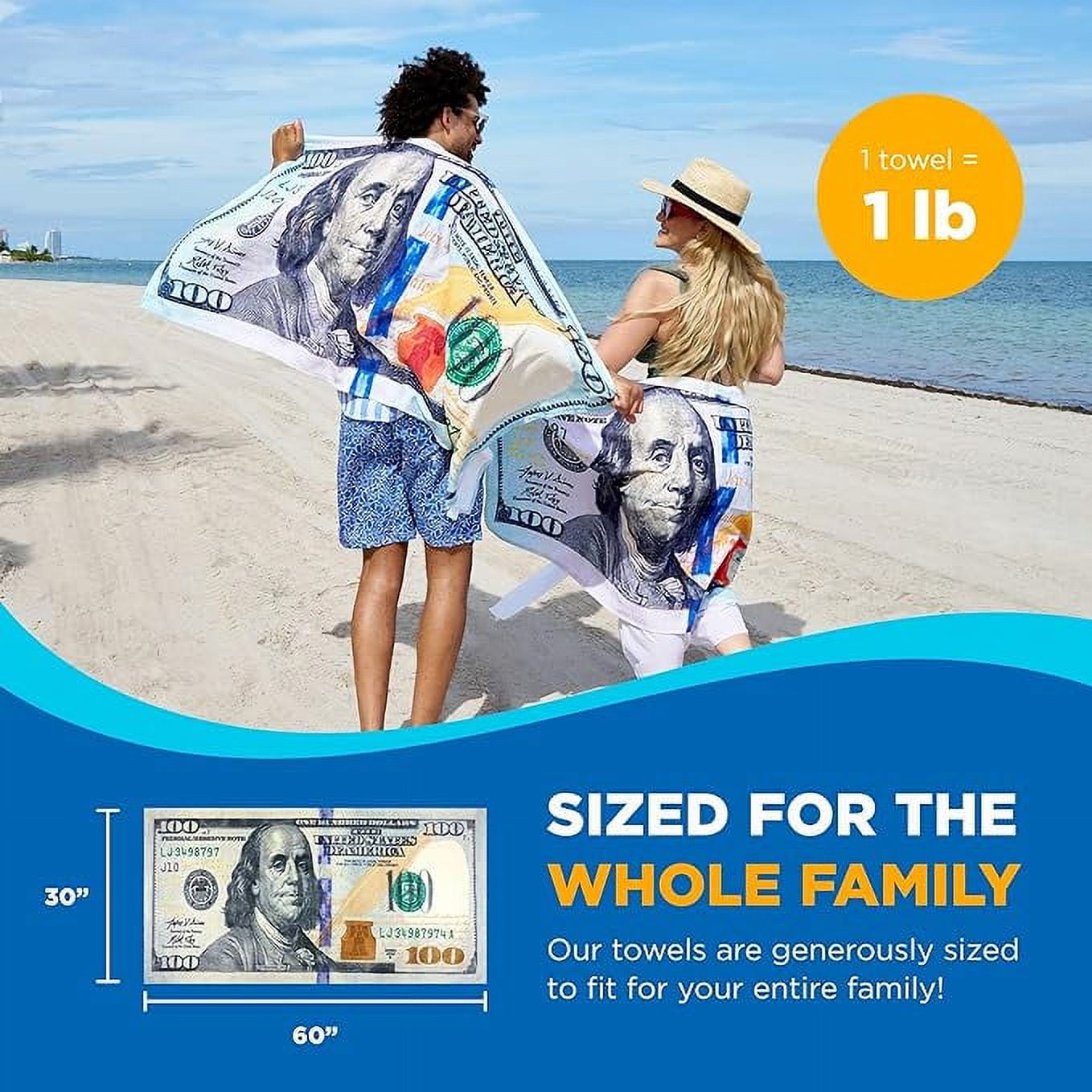 Kaufman New Bill Multicolor Beach Towel. Size 30"x 60" Bath Towel - 2 Pack Set