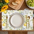 thumbnail image 4 of Summer Lemon Placemats Set of 4, Watercolor Yellow Spring Floral Botanical Placemats for Dining Table, Place Mats for Kitchen Tabletop, Waterproof Wipeable Dining Table Mats Set, 4 of 9