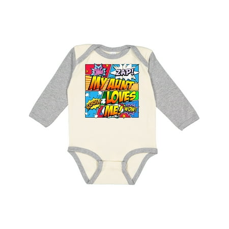 

Inktastic My Aunt Loves Me Gift Baby Boy or Baby Girl Long Sleeve Bodysuit