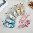 thumbnail image 4 of Girls Princess Shoes Sequin Sweet Bow High Heels Wedding Party Dress Shoes Dance Bright Diamond Christmas Day Shoes, 4 of 5