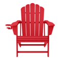thumbnail image 4 of WestinTrends Highland Outdoor Patio HDPE Adirondack Chairs With Cup Holders (Set of 8), Red, 4 of 7