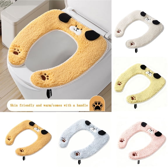 VWRXBZ Toilet Seat Cover, 16.14x14.96 Inch Seat Toilet Cover Waterproof Household Toilet Winter Thick Dog Cushion Winter Accessory