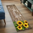 thumbnail image 3 of Runner Rugs 2x6 Ft, Spring Sunflowers Non Slip Area Rugs for Kitchen Bedroom Entryway, Country Farmhouse Brown Wooden Plank Washable Carpet Runner Rug Floor Mats for Bedroom Home Decor, 3 of 8
