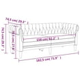 thumbnail image 4 of vidaXL Chesterfield Sofa 2-Seater Black Fabric, 4 of 5