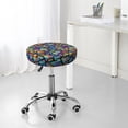thumbnail image 5 of Kdxio Colored Glass1 Print Stool Covers Round,Stretch Round Bar Stool Covers Washable Bar Stool Cushion Slipcover for 12-15 Inch Chair, 5 of 5
