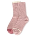 thumbnail image 5 of MeMoi Women's 2 Pair Pack Fine Stripe Buttersoft Crew Socks - Womens - Female, 9-11, Fox Glove, 5 of 5