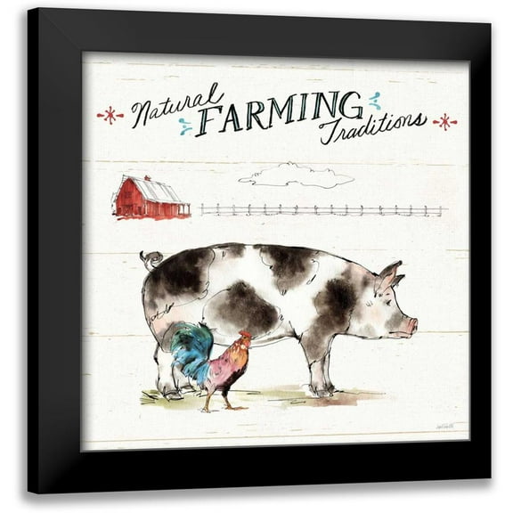 Tavoletti, Anne 12x12 Black Modern Framed Museum Art Print Titled - Down on the Farm III