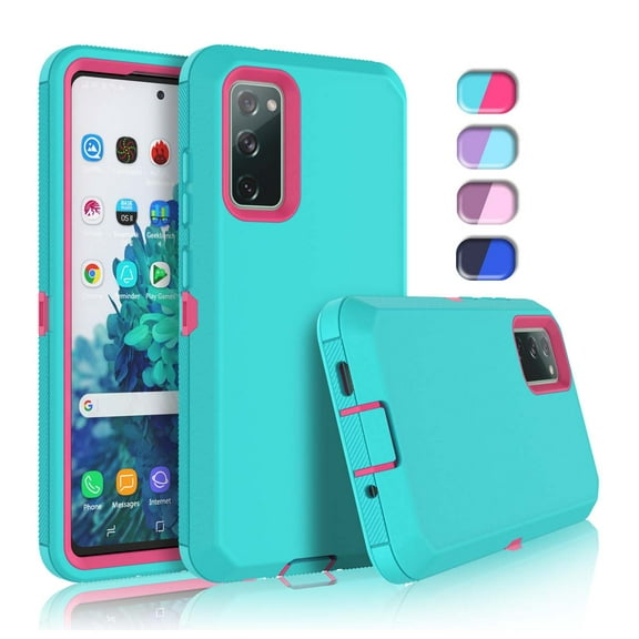 Case for Galaxy S20 FE 5G S21 Ultra S21 S21 Plus 5G, Tekcoo Full-Body Shockproof Protection Heavy Duty Armor Hard Plastic & Shock Absorption Rubber Rugged Bumper 3-in-1 Case Cover