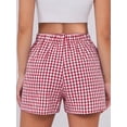 thumbnail image 4 of Shorts boxer ANRABESS a cuadros rojos y blancos, talla mediana, 4 of 6