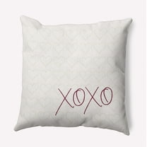 20"x20" Simply Daisy Valentines XOXO with Hearts Poly Indoor/Outdoor Pillow, Magenta Qty 1