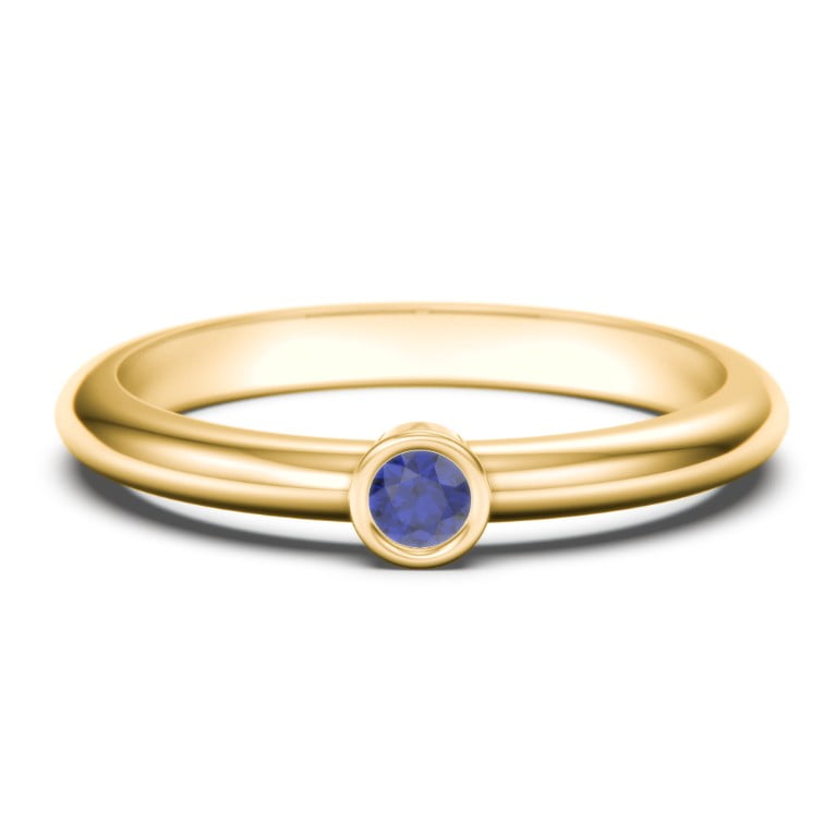 Classic Bezel Set Birthstone Ring Blue Sapphire (September