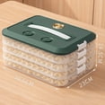 thumbnail image 4 of vnanda Odor-free Food Container Dumpling Storage Box Multi-layered Capacity Portable Handle Airtight Lid Non-sticky Refrigerator Food Wonton Container Holder, 4 of 8