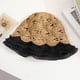 thumbnail image 4 of Sombrero de 56-58cm de circunferencia, sombrero de paja para mujer, gorro de lavabo con volantes, sombrero de pescador de encaje plisado, sombrero para el sol, 4 of 5