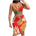 thumbnail image 2 of Women's 2 Piece Outfits Clearance Plus Size Fashion Women Summer Print Casual SLeeveless Top+ Skirt Set Wide Leg Pants, 2 of 5