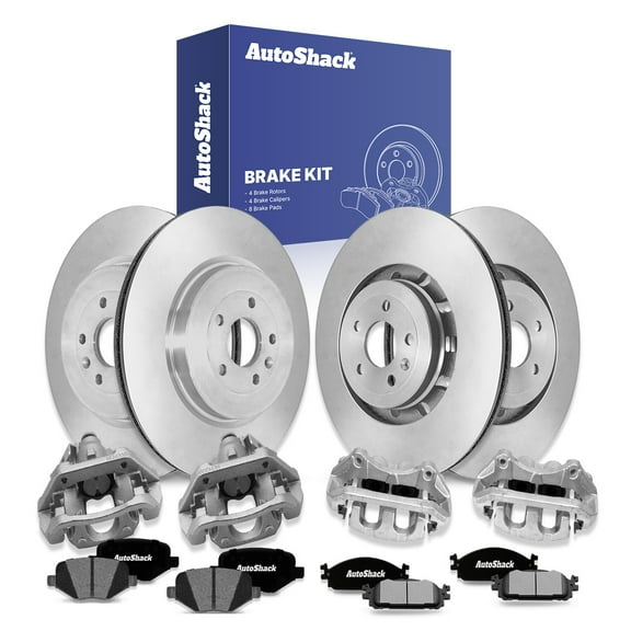 AutoShack Front & Rear Brake Rotors Ceramic Brake Pads Calipers | Replacement for 2012 Ford Flex 3.5L V6 AWD FWD | 16-PC Brake Kit