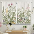 thumbnail image 3 of Floral Plant Kitchen Curtains, Farmhouse Rustic Spring Botanical Wildflower Flowers Small Short Cafe Window Curtain Over Sink Bathroom Dining Room Decor Rod Pocket Window Drapes 2 Panels 36"x28", 3 of 6