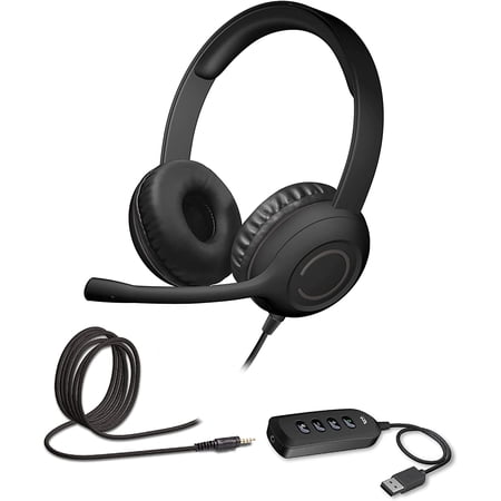Stereo (AC-5812) with USB or 3.5mm Connection, USB Control Module, Adjustable Mic Boom for PC