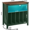 thumbnail image 3 of Large Record Player Table with Charging Station & LED Lights, Green Vinyl Record Storage Cabinet Holds up to 230 Albums, Turntable Stand with Display Shelf for Music Room Bedroom Living Room, 3 of 9