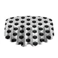 thumbnail image 5 of Black White Soccer Pattern Round Tablecloth 60"x60",Wrinkle Wipeable Table Cloth for Kitchen Dining Room Picnic Patio Party, 5 of 6