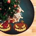 thumbnail image 5 of GZHJMY Dark Pumpkin Halloween Christmas Tree Mat, Round Christmas Tree Stand Mat Decoration for Holiday Party Home Christmas Day Ornaments Floor Door, 28.3", 5 of 6