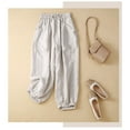 thumbnail image 5 of Womens Travel Pants Cotton And Linen Casual Harem Pants Versatile Large Pocket Wide Leg Nine Point Casual Trousers Soft & Comfortable L Pants For Women, 5 of 9