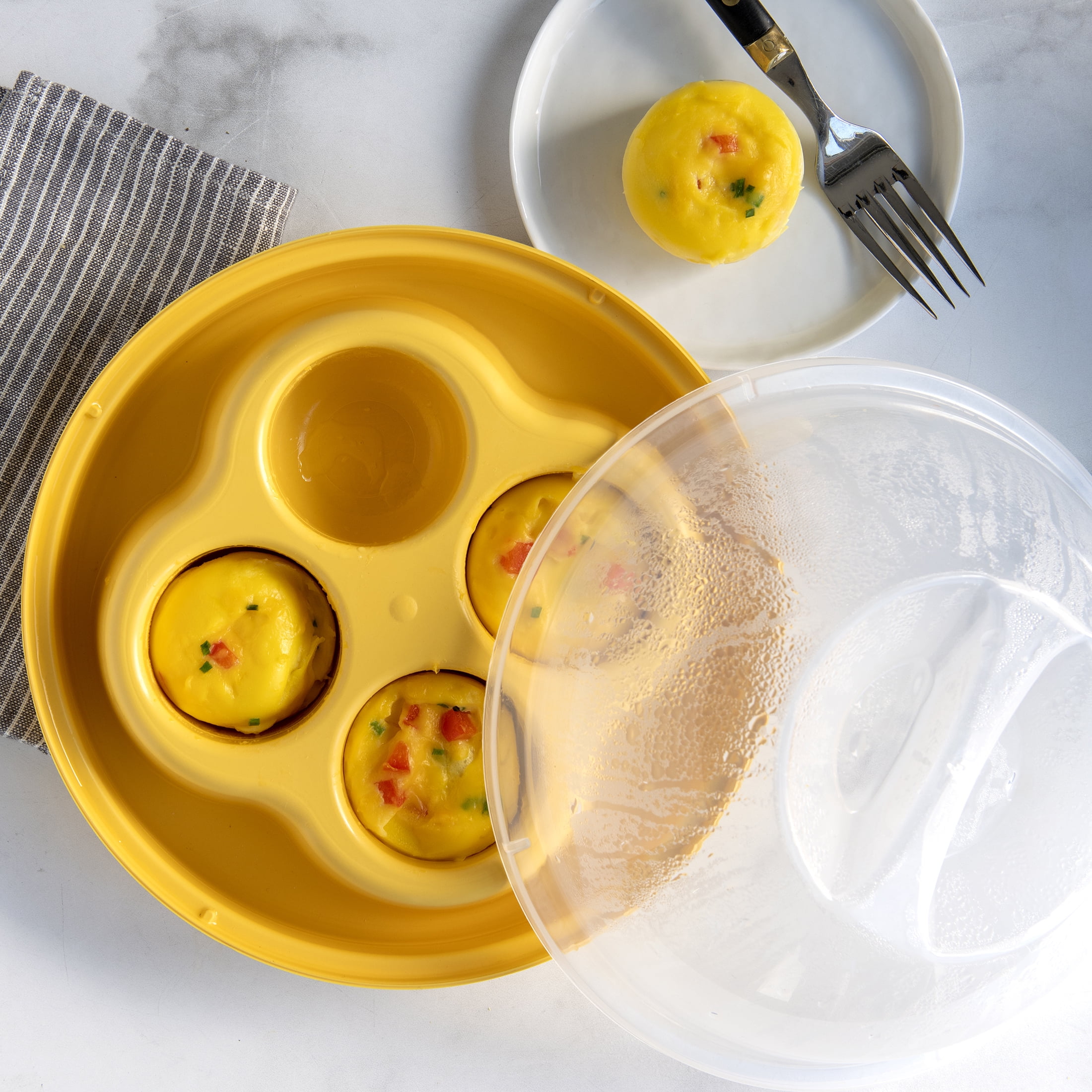Nordic Ware Microwave Egg Bites Pan, Yellow, 8.75 x 8.75 x 4.5 