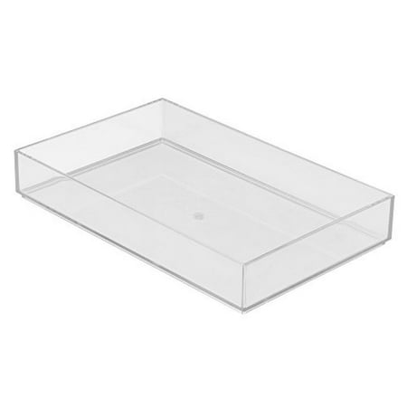 InterDesign Clarity Kitchen Drawer Organizer for Silverware, Spatulas, Gadgets - 8 x 12 x 2, Clear