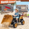 thumbnail image 4 of Joyracer 24 Volt Ride on Toys with Remote, Power Truck Wheels with Metal Frame, Bluetooth, Dump Bed, Shovel, Gift for Toddlers, Brownish Yellow, 4 of 13