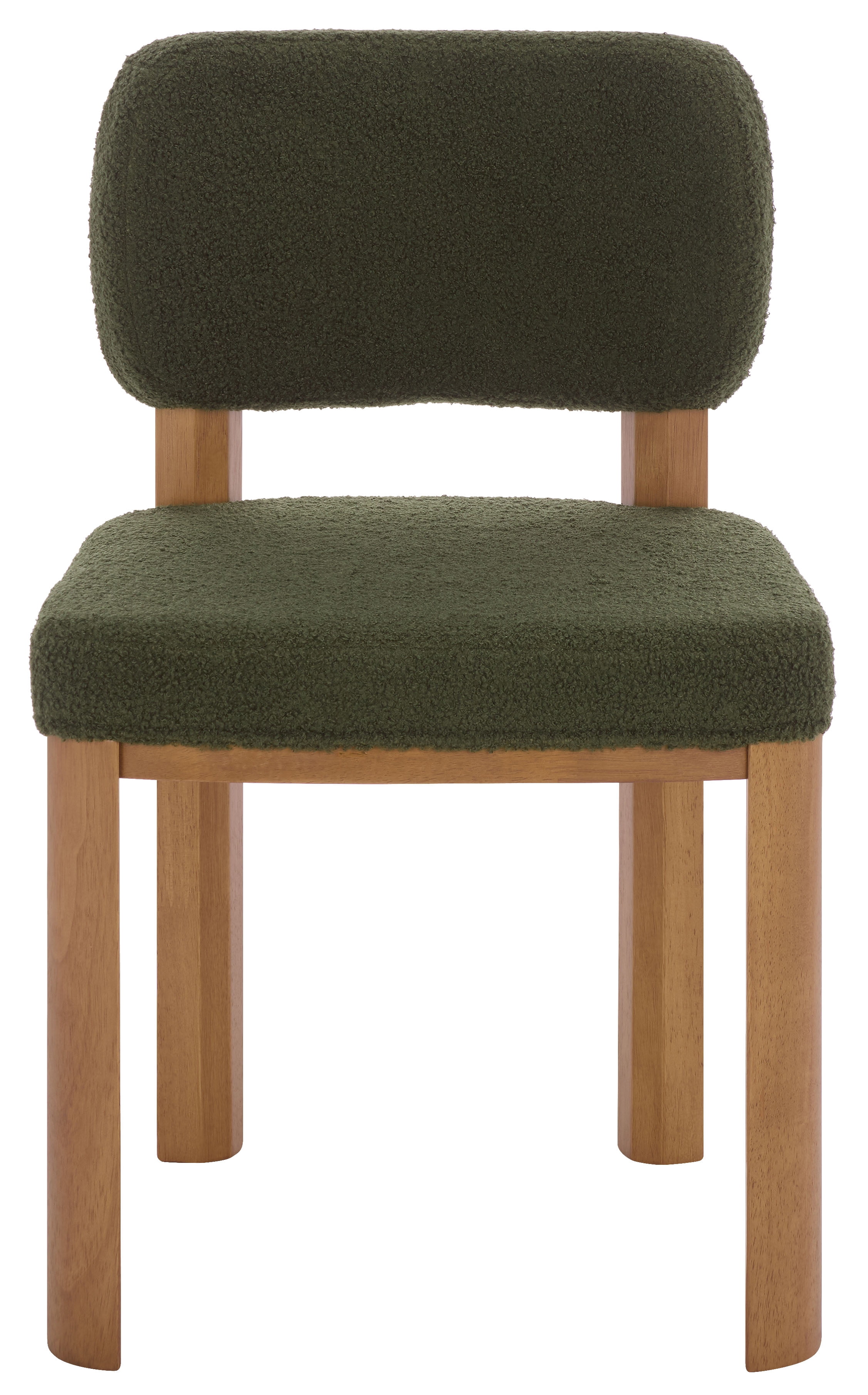 Safavieh Hyden Modern Wood and Fabric Dining Side Chairs, Dark Green / Light Walnut