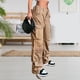 thumbnail image 5 of Pantalones Anchos Pantalones femeninos American Street Cargo Pants Casual para la playa al aire libre (Khaki M) Ygjytge para Mujer Caqui T S, 5 of 7