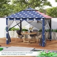 thumbnail image 5 of Costway 11 ft × 11 ft Pop up Gazebo with Mesh Netting Sidewalls, Vented Top, Drainage Holes American Flag, 5 of 11