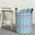 thumbnail image 1 of YFYANG Waterproof Laundry Hamper, Blue Wavy Lines Laundry Basket Oxford Fabric with Handle Foldable, S, 1 of 8