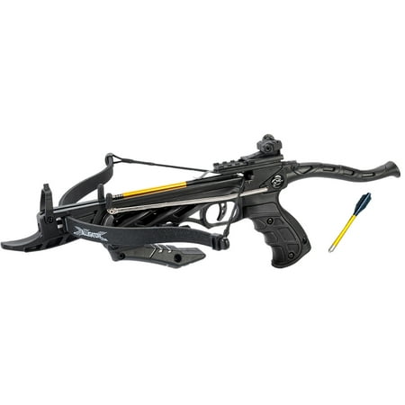 80lbs Black Self Cocking Crossbow 225+FPS 3pc Gold Arrows Bow Pistol Hunting Cross bow