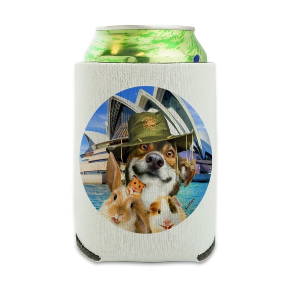 Sydney Opera House Australia Dog Rabbit Guinea Pig Can Cooler - Drink Sleeve Hugger Collapsible Insulator - Beverage Insulated Holder